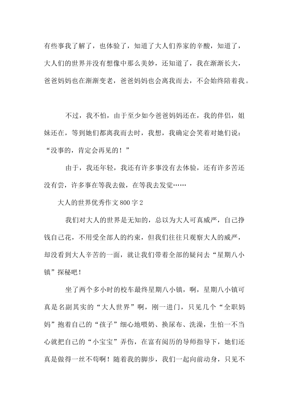大人的世界优秀作文800字_第2页