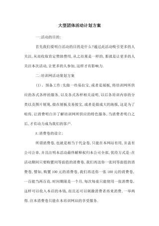 大型团体活动计划方案