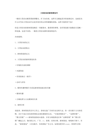 大型活动的新闻策划书