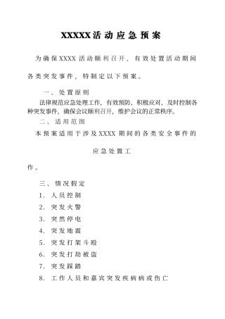 大型活动安全预案