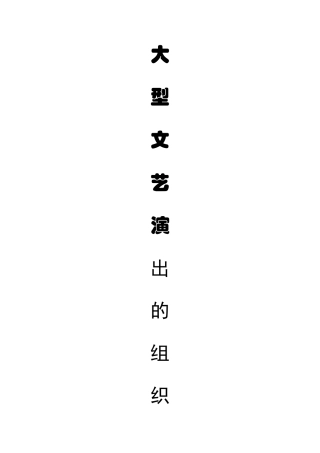 大型演出活动组织执行方案