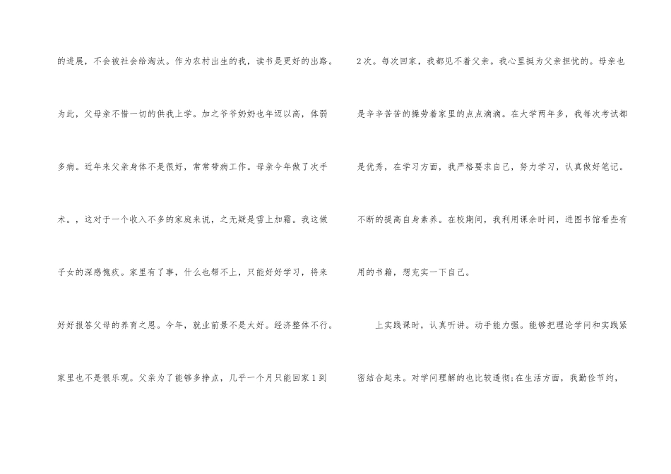 大学助学金申请书范例模板_第2页