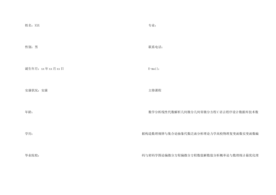 大学生个人简历封面制作模板_第2页
