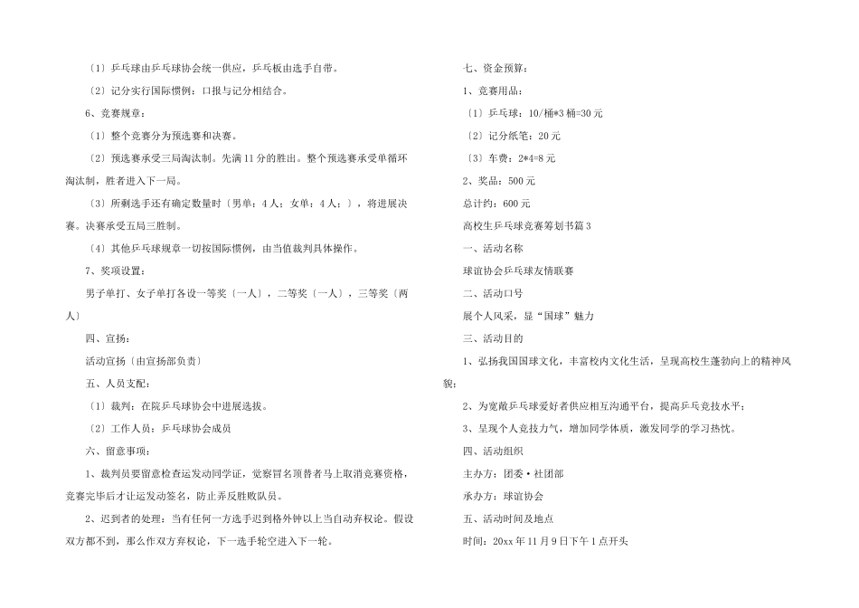 大学生乒乓球比赛策划书_第3页