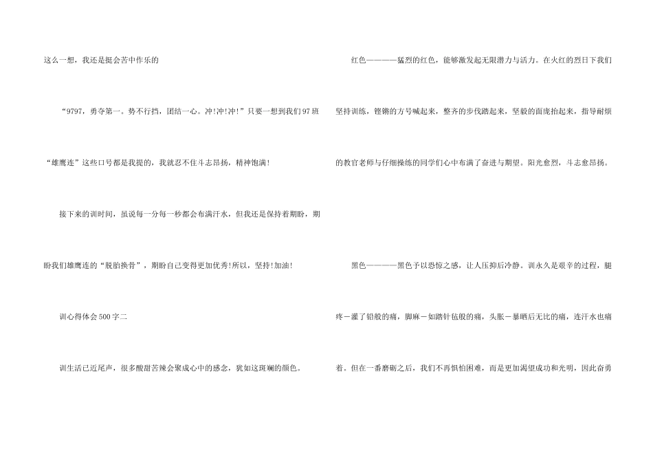 大学生军训心得体会500字左右7篇_第2页