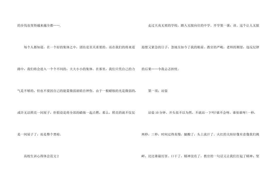 大学生军训心得体会五篇_第3页