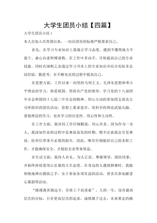 大学生团员小结