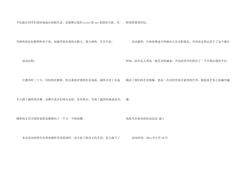 大学生在校园的活动总结集合六篇_第2页