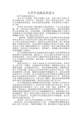 大学生实践总结范文