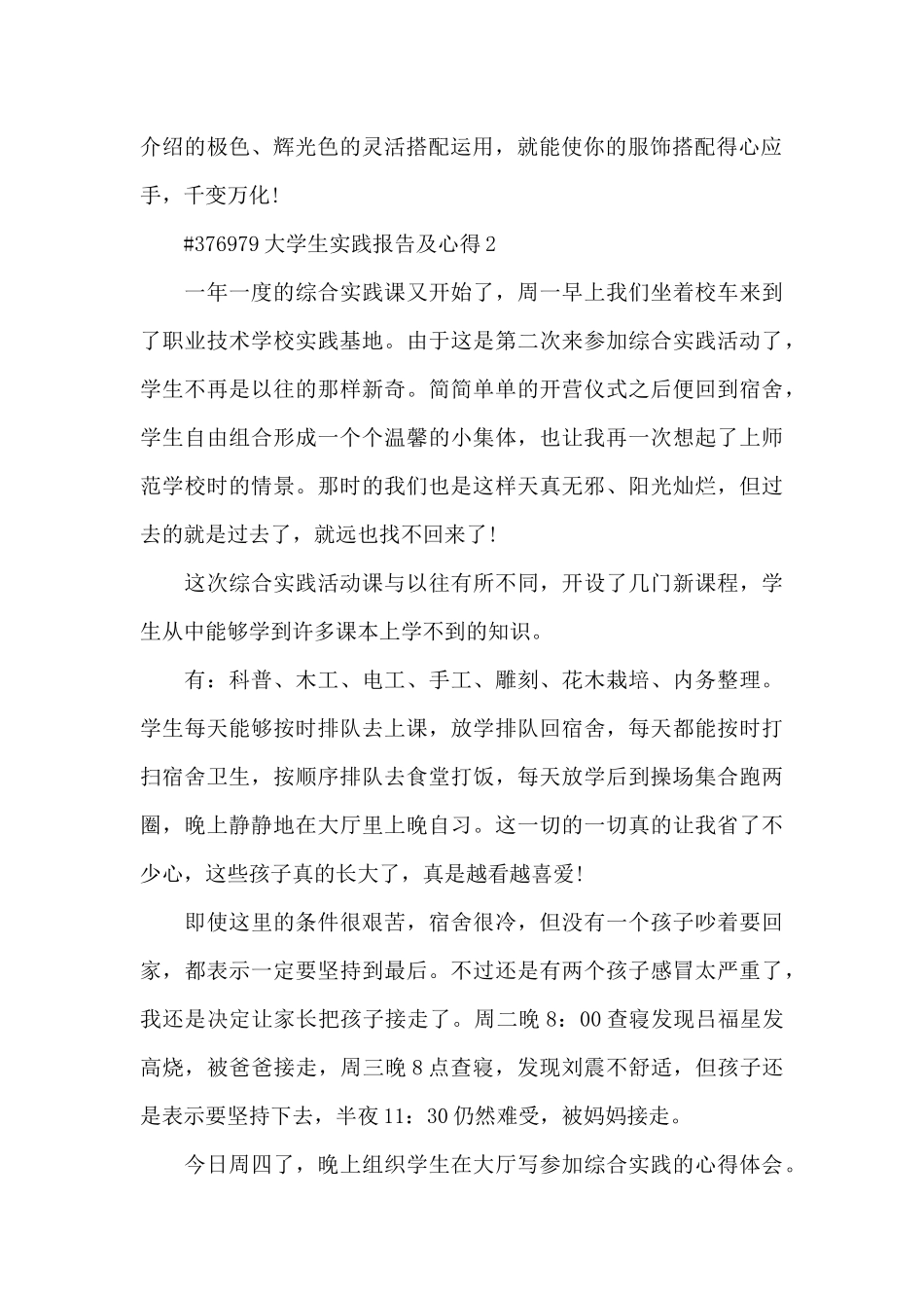 大学生实践报告及心得5篇_第2页