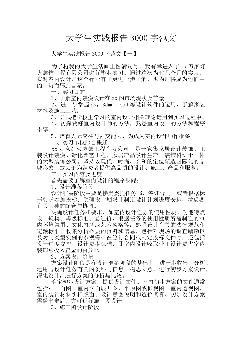 大学生实践报告3000字范文_第1页