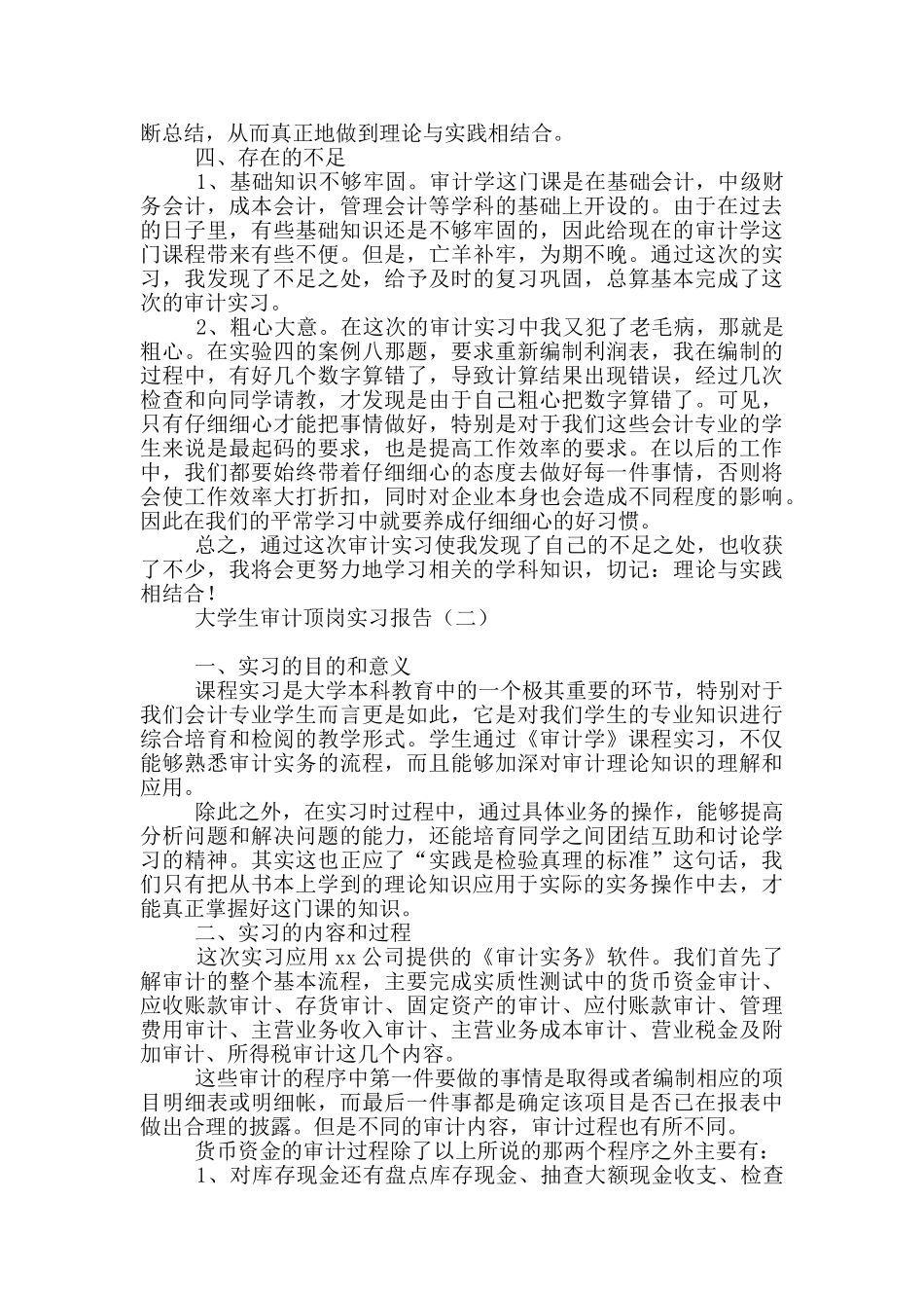 大学生审计顶岗实习报告_第2页