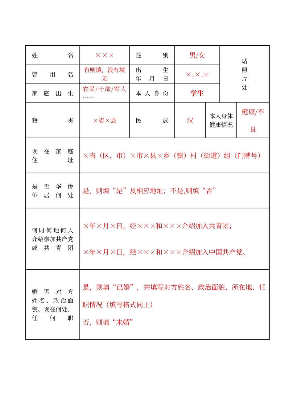 大学生毕业生登记表模板标准版_第3页