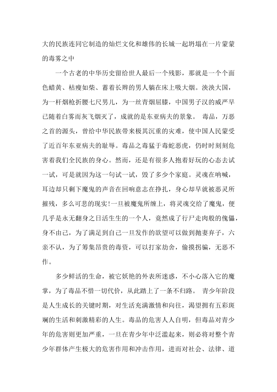 大学生禁毒演讲稿_第3页