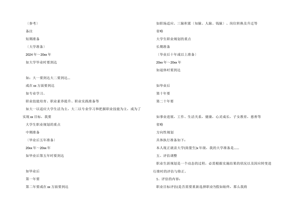 大学生职业生涯规划书模板「」_第3页