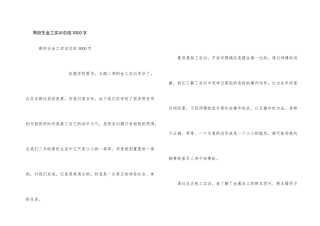 大学生金工实训总结3000字