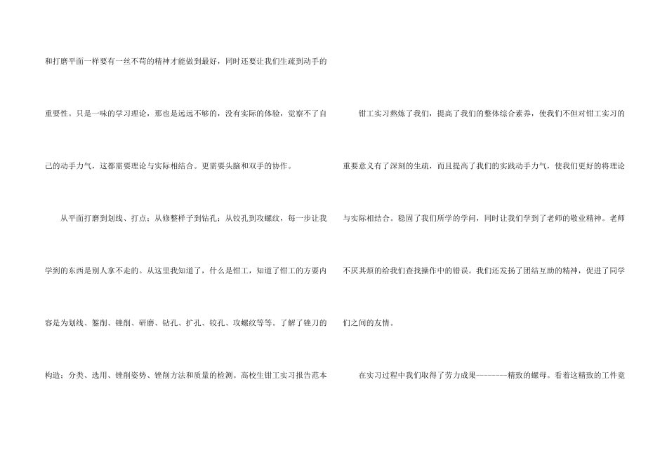 大学生钳工实习报告范本_第2页