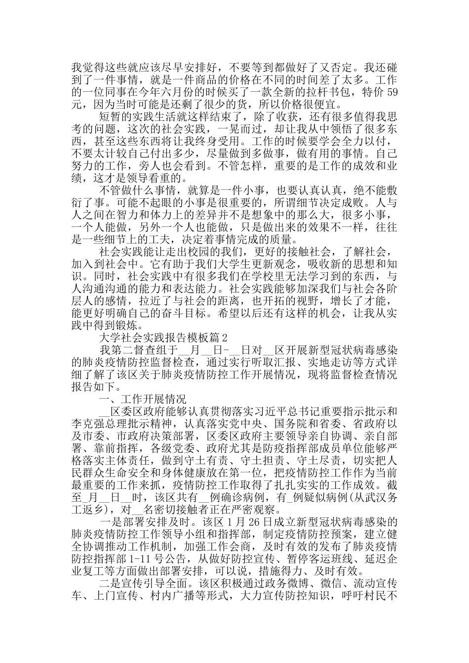 大学社会实践报告模板20篇_第2页