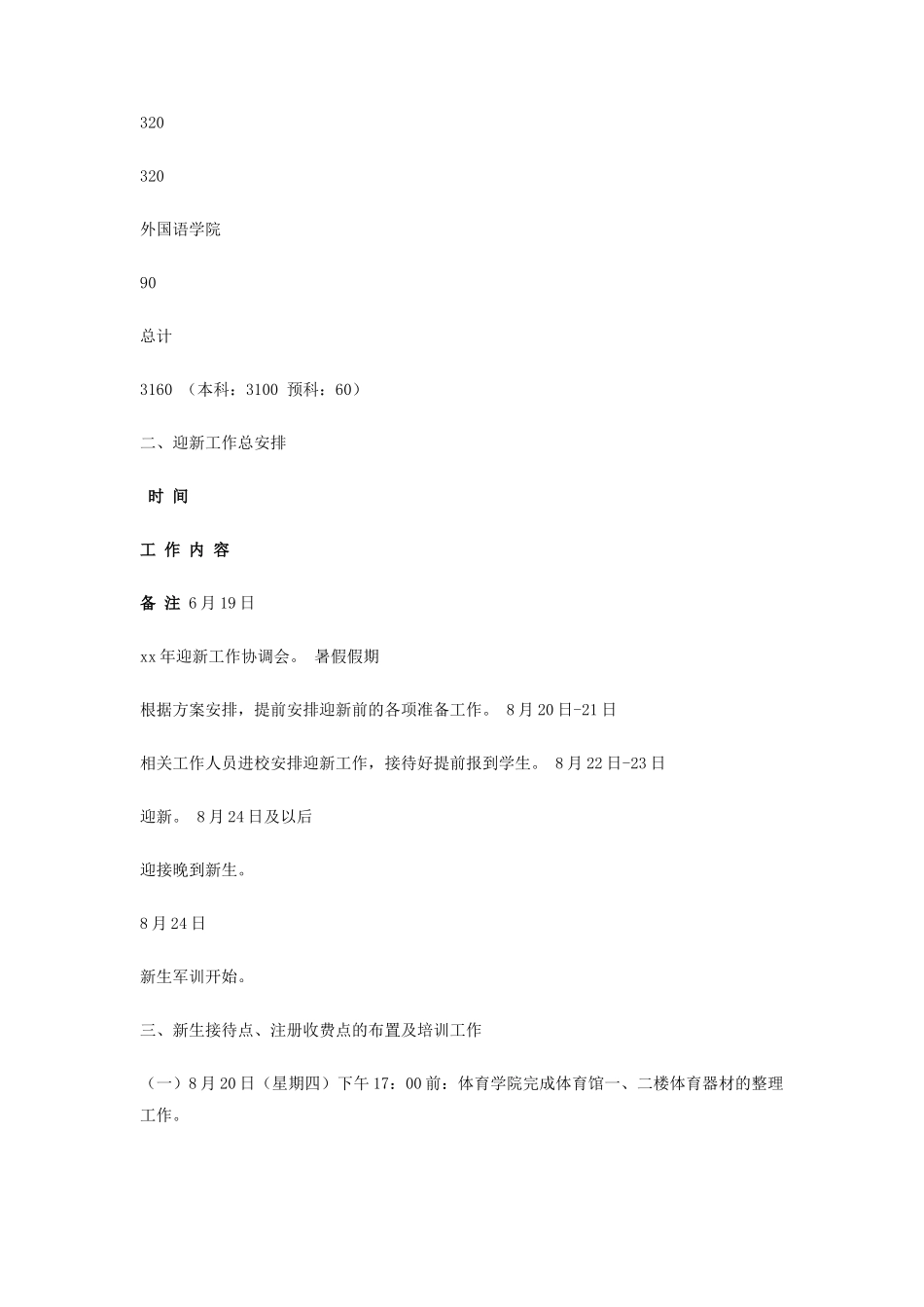 大学迎新工作方案策划书_第3页