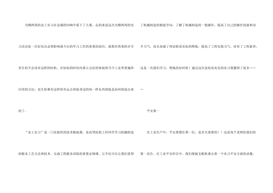 大学金工实习报告模板锦集五篇_第2页