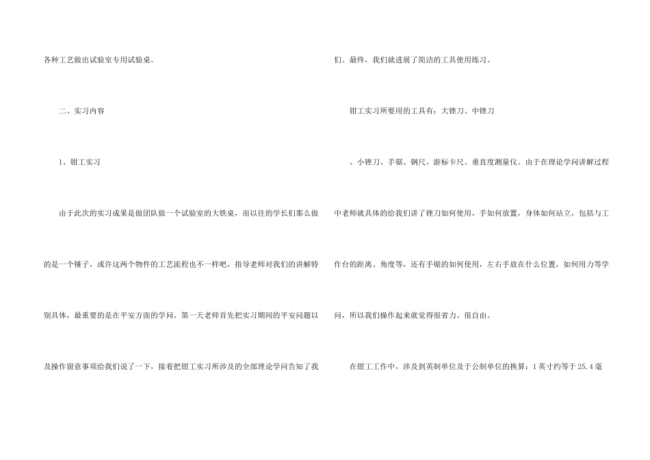 大学金工实习报告模板汇编十篇_第2页