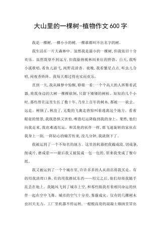 大山里的一棵树