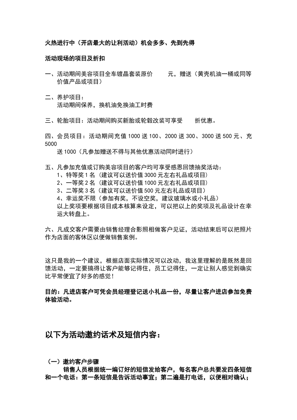 大师美容汽车用品活动方案_第2页