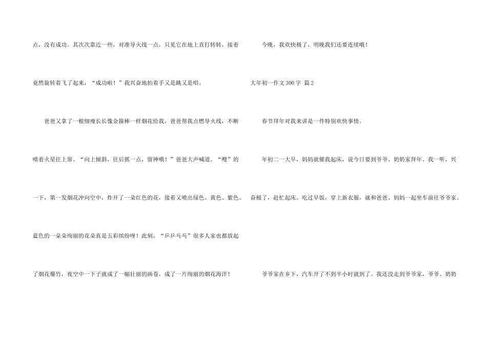 大年初一300字集锦6篇_第2页