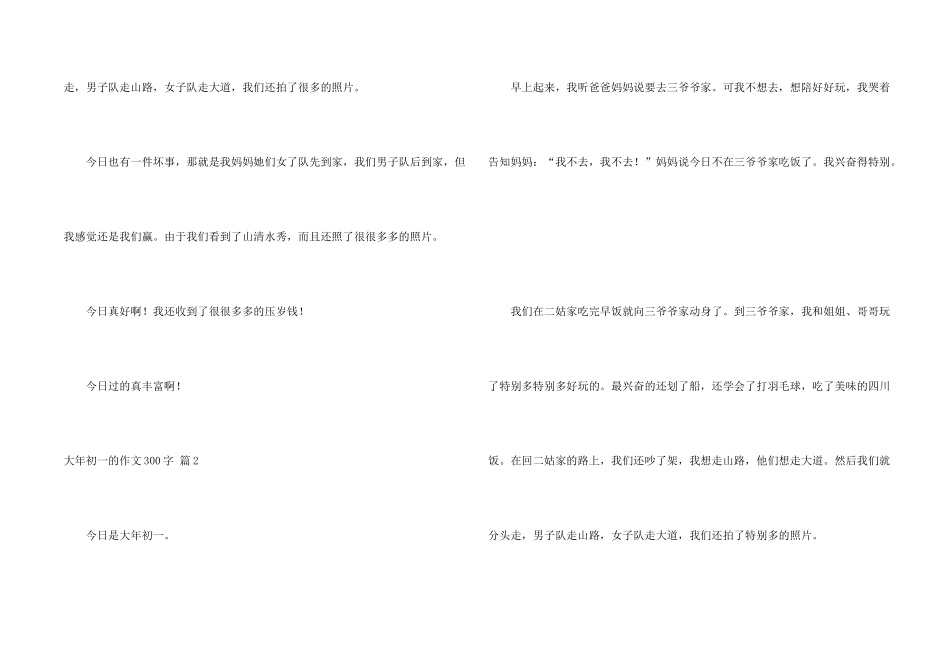 大年初一的300字合集10篇_第2页