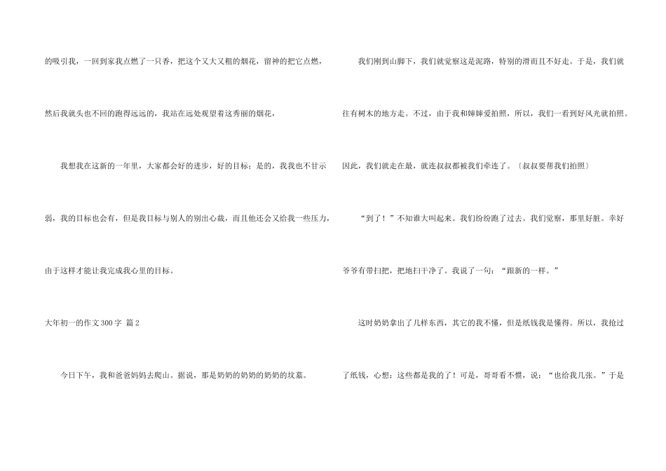 大年初一的300字集合九篇_第2页