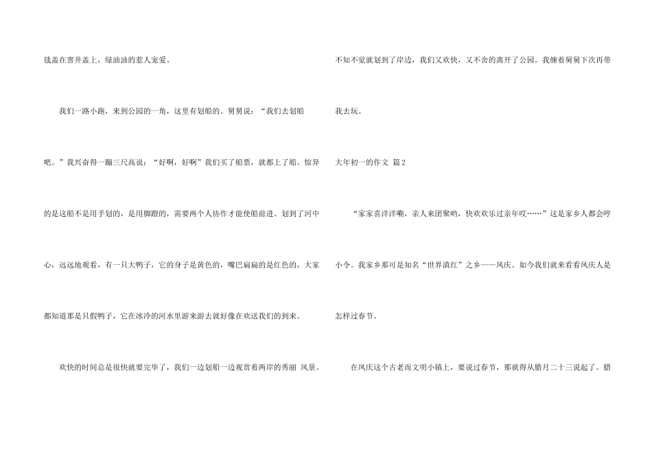大年初一的合集八篇_第2页
