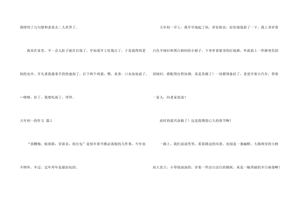 大年初一的集合七篇_第2页