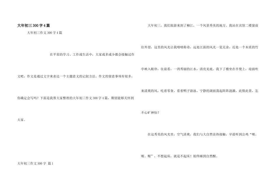 大年初三300字4篇_第1页