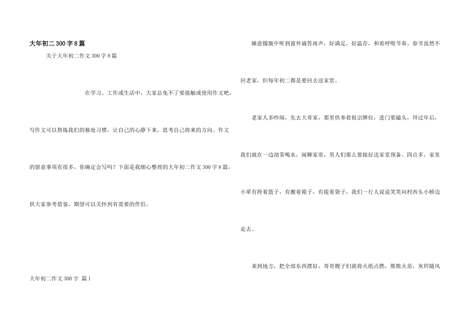 大年初二300字8篇_第1页