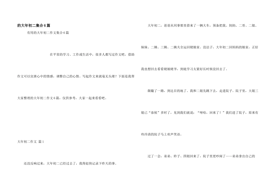 大年初二集合6篇_第1页