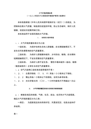 大气环境质量标准