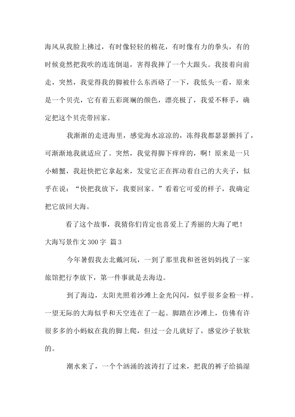 大海写景作文300字合集十篇_第2页