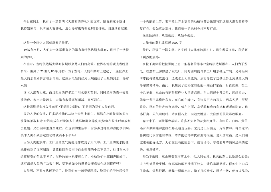 大瀑布的葬礼读后感模板五篇_第3页