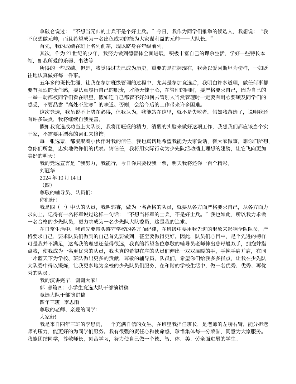 大队委竞选演讲稿1分钟_第3页