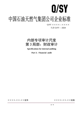 天然气公司内部专项审计规范