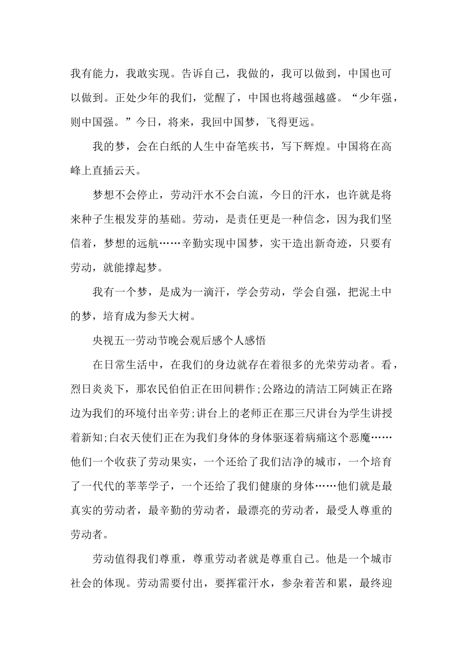 央视五一劳动节晚会2024观后感五篇_第2页