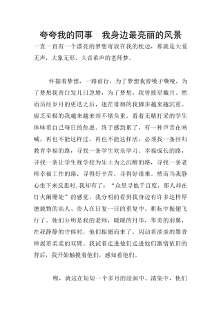 夸夸我的同事