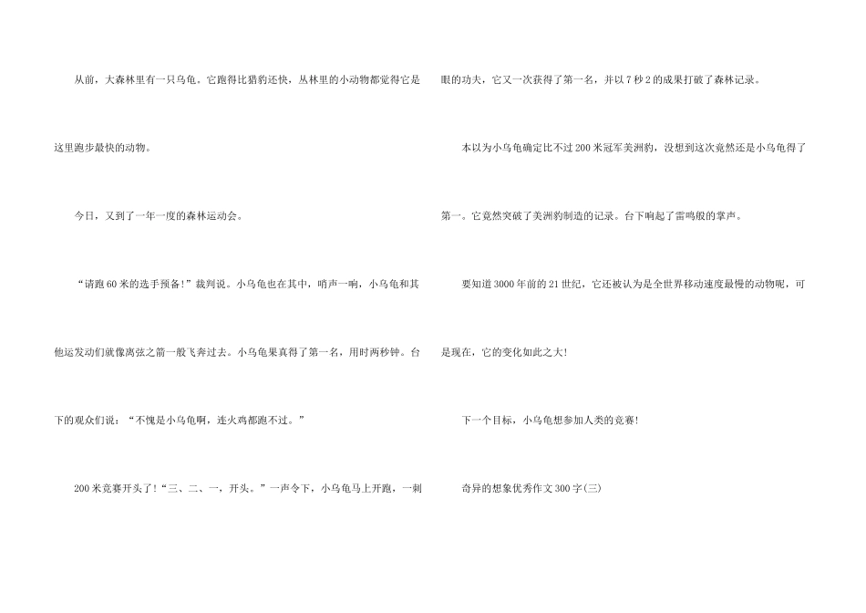 奇妙的想象优秀300字10篇_第3页