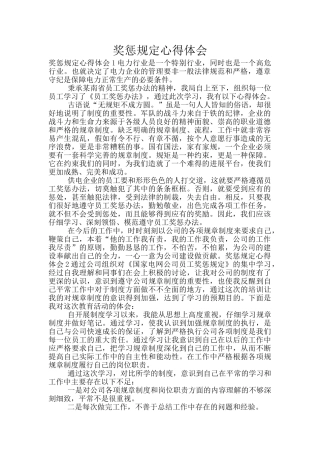 奖惩规定心得体会