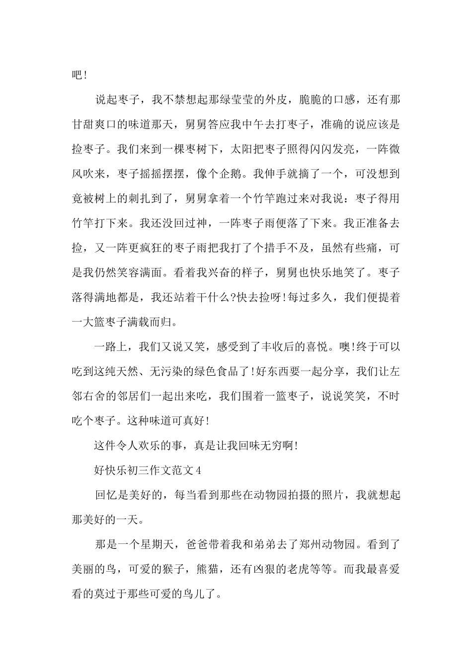 好开心初三作文范文5篇_第3页