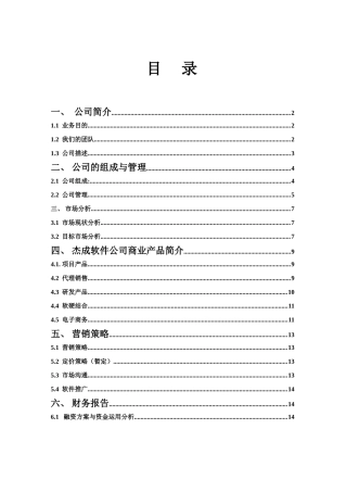 软件公司创业计划书