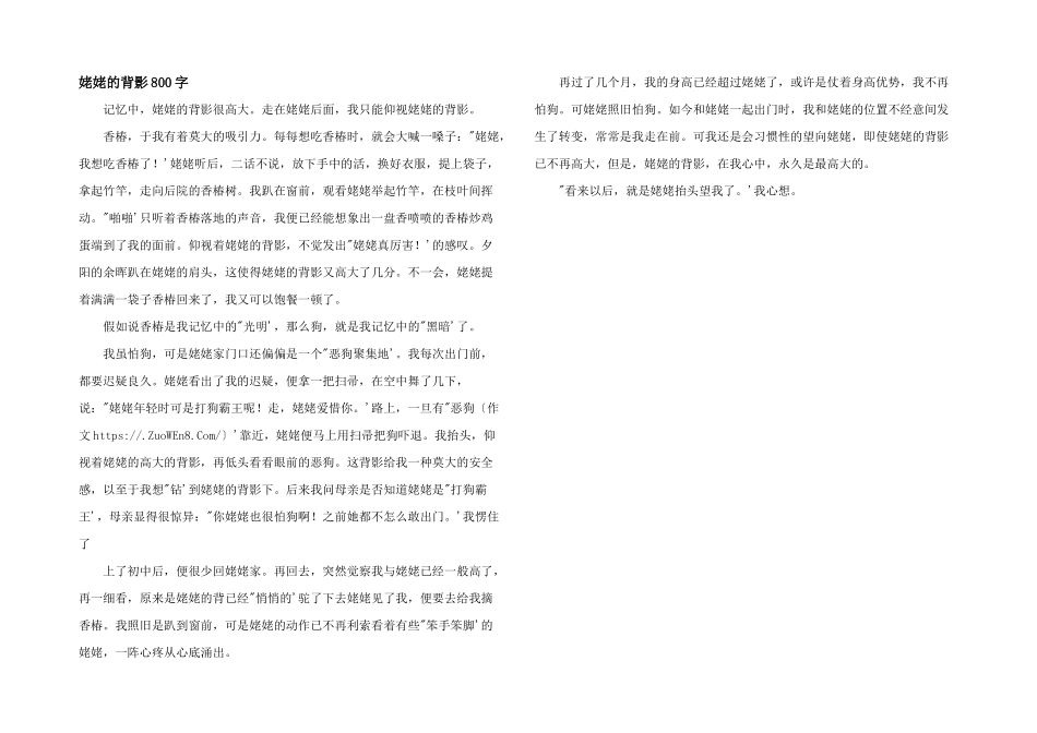 姥姥的背影800字_第1页