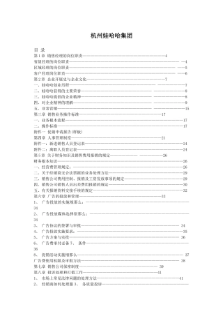 娃哈哈销售资料