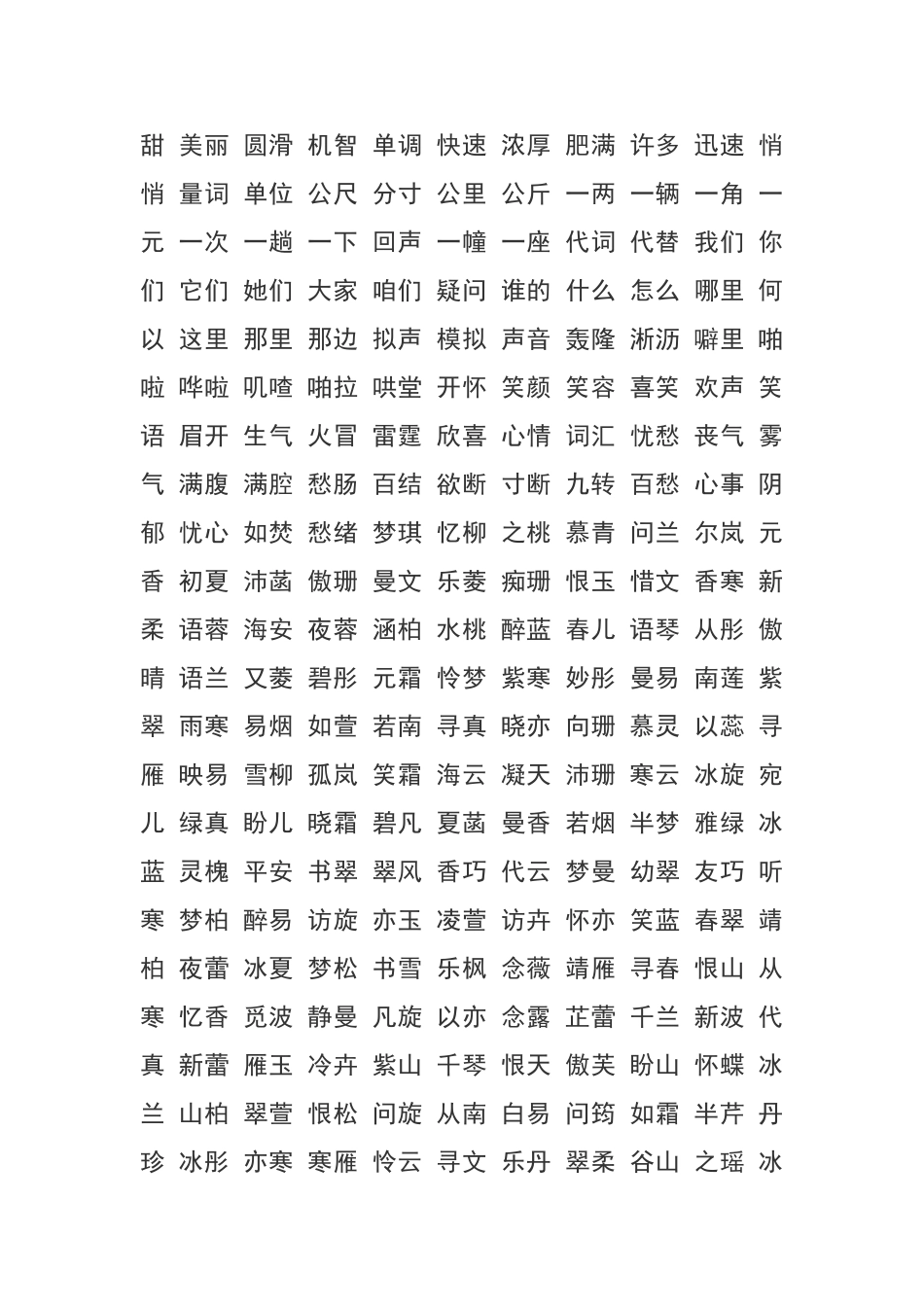 字形容词整理版_第3页