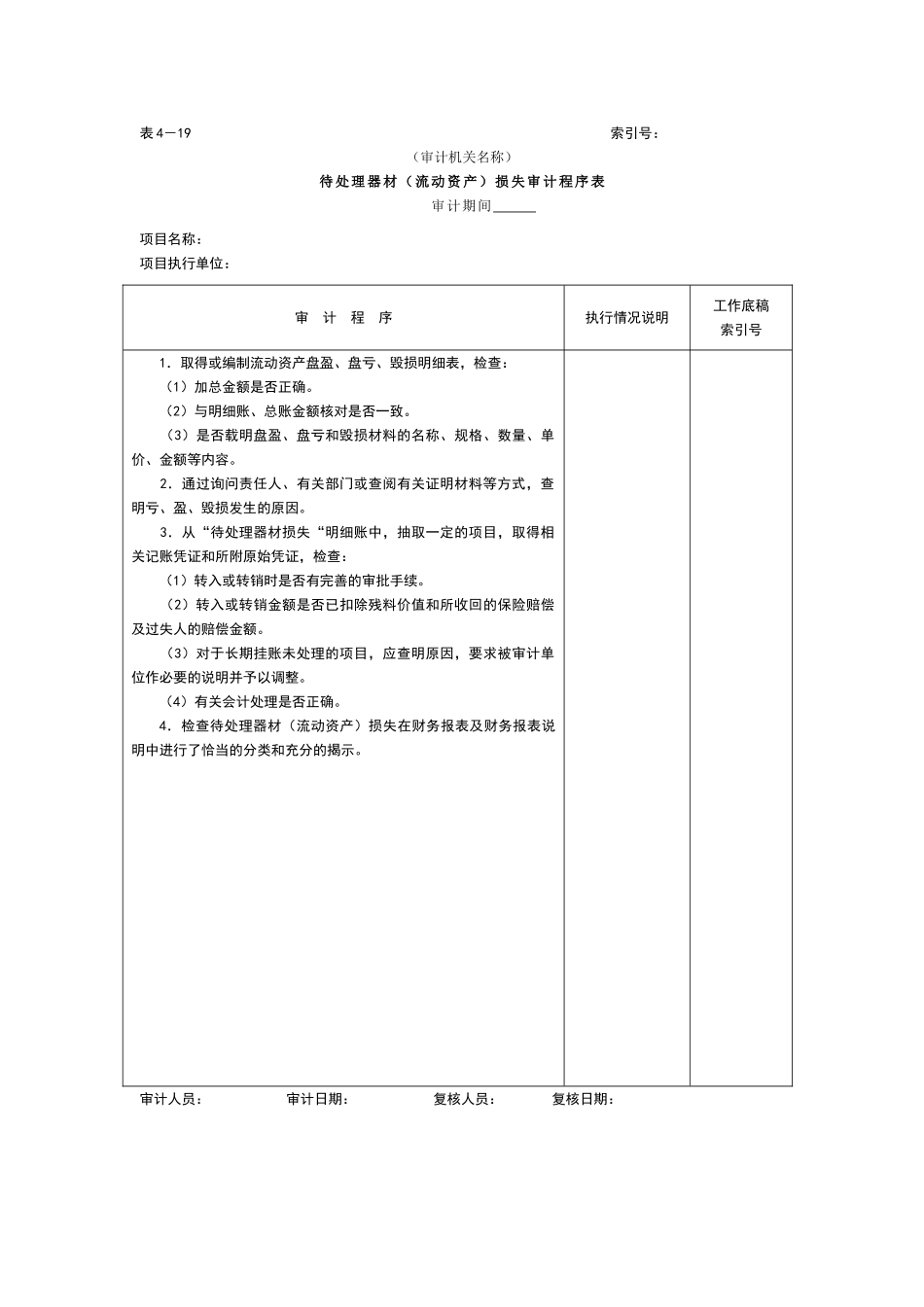 存货——待处理器材损失审计程序表_第2页